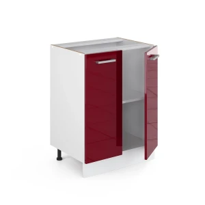 Küchenunterschrank R-Line Rot Hochglanz 60 cm ohne Arbeitsplatte livinity®