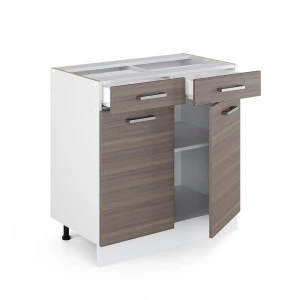 Küchenunterschrank R-Line Edelgrau 80 cm ohne Arbeitsplatte livinity®