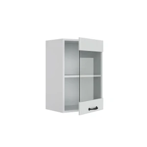 Küchenglasschrank R-Line Weiß Landhaus 40 cm livinity®