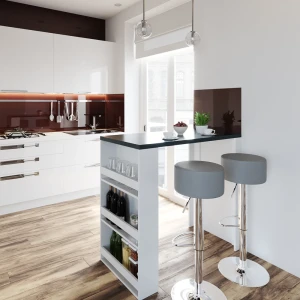Bartisch-Set  Weiß/Grau 57 x 117 cm mit 2 Barhockern livinity®