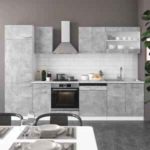 Küchenzeile R-Line Beton 300 cm , AP Marmor livinity®