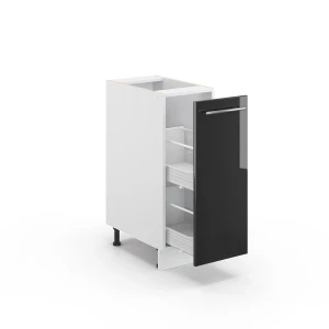 Apothekerschrank Fame-Line Anthrazit Hochglanz 30 cm ohne Arbeitsplatte livinity®