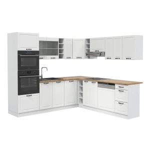 Hjørnekøkken R-Line Hvidt landsted/hvid 247 x 46 cm uden bordplade Vicco