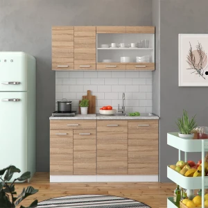Singleküche R-Line Sonoma 140 cm , AP Marmor livinity®
