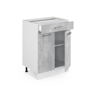 Küchenunterschrank R-Line Beton 60 cm mit Schublade, ohne Arbeitsplatte livinity®