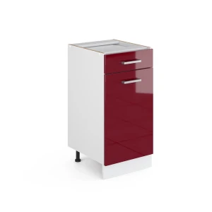 Küchenunterschrank R-Line Rot Hochglanz 40 cm ohne Arbeitsplatte Vicco