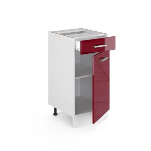 Küchenunterschrank R-Line Rot Hochglanz 40 cm ohne Arbeitsplatte livinity®