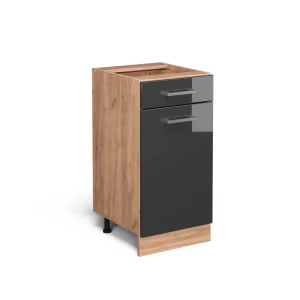 Küchenunterschrank R-Line Anthrazit Hochglanz 40 cm ohne Arbeitsplatte Vicco