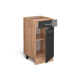 Küchenunterschrank R-Line Anthrazit Hochglanz 40 cm ohne Arbeitsplatte livinity®