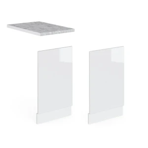 Frontblende R-Line Weiß Hochglanz 45 cm , AP Marmor livinity®