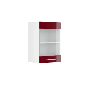 Küchenglasschrank R-Line Rot Hochglanz 40 cm Vicco