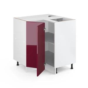 Eckunterschrank R-Line Rot Hochglanz 75.6 cm ohne Arbeitsplatte livinity®