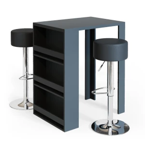 Barbordssæt  Antracit 57 x 80 cm med 2 barstole Vicco