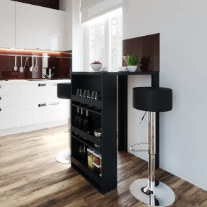 Bartisch-Set  Anthrazit 57 x 80 cm mit 2 Barhockern livinity®