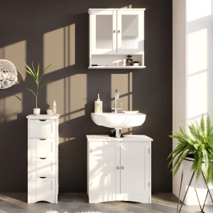 Badmöbel-Set Bianco Weiß 3 Teile livinity®