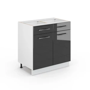 Badeværelsesskab Fame-Line Antracit højglans 80 x 82 cm uden bordplade Vicco