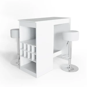 Barbordssæt Ross Hvid 115 x 50 cm med 2 barstole Vicco