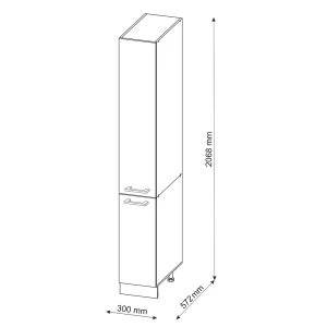 Apothekerschrank R-Line Anthrazit Hochglanz 30 cm Vicco