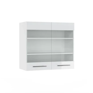 Armoire en verre Fame-Line Blanc Haute brillance 80cm Vicco