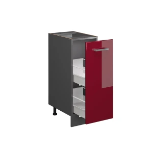Apothekerschrank R-Line Rot Hochglanz 30 cm ohne Arbeitsplatte livinity®