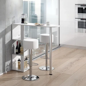 Bartisch-Set Vincent Weiß 113 x 39.8 cm mit 2 Barhockern livinity®
