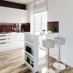Bartisch-Set  Weiß 57 x 117 cm mit 2 Barhockern livinity®
