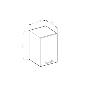 Hängeschrank R-Line Edelgrau 45 cm Vicco