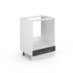 Herdumbauschrank Fame-Line Anthrazit Hochglanz 60 cm ohne Arbeitsplatte Vicco