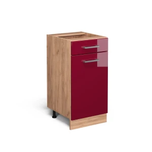 Küchenunterschrank R-Line Rot Hochglanz 40 cm ohne Arbeitsplatte Vicco