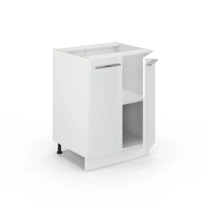 Küchenunterschrank Fame-Line Weiß Hochglanz 60 cm ohne Arbeitsplatte livinity®