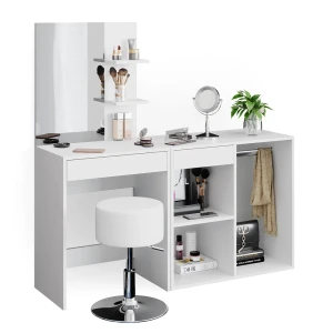 Makeupbord Isabelle Hvid 140 cm med skammel Vicco