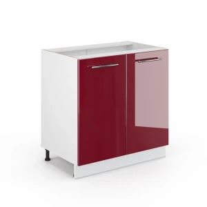 Midt skab Fame-Line Bordeaux rød højglans 80 x 82 cm med hylde, uden bordplade Vicco