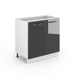 Midt skab Fame-Line Antracit højglans 80 x 82 cm med hylde, uden bordplade Vicco