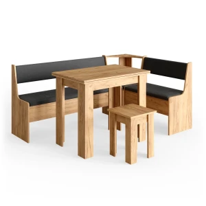 Hjørnebænksgruppe Roman Gold power oak 136.6 x 60 cm med bord Vicco