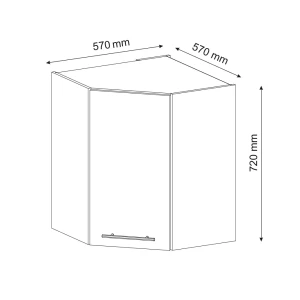 Eckhängeschrank Fame-Line Anthrazit-Gold 57 cm Vicco