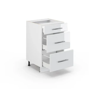 Küchenunterschrank Fame-Line Weiß Hochglanz 50 cm ohne Arbeitsplatte livinity®