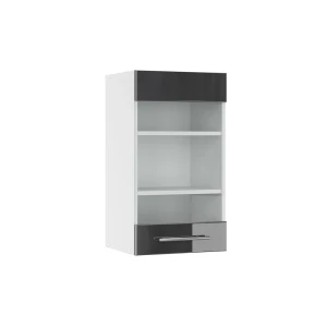 Armoire en verre Fame-Line Anthracite Haute brillance 40cm Vicco
