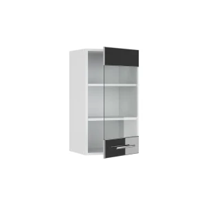 Küchenglasschrank Fame-Line Anthrazit Hochglanz 40 cm livinity®