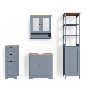 Badkamermeubel set Bianco Grijs 4 delen Vicco