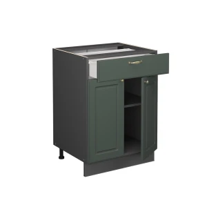 Küchenunterschrank Fame-Line Grün-Gold Landhaus 60 cm mit Schublade, ohne Arbeitsplatte livinity®
