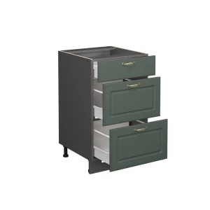 Küchenunterschrank Fame-Line Grün-Gold Landhaus 50 cm ohne Arbeitsplatte livinity®