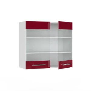 Küchenglasschrank Fame-Line Bordeaux Hochglanz 80 cm livinity®