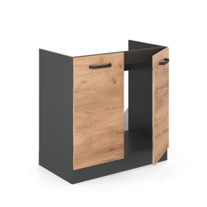 Spülenunterschrank R-Line Goldkraft Eiche 80 cm ohne Arbeitsplatte livinity®