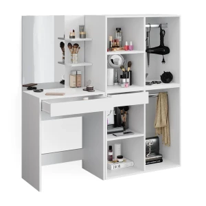 Makeupbord Isabelle Hvid 140 cm med skabe Vicco