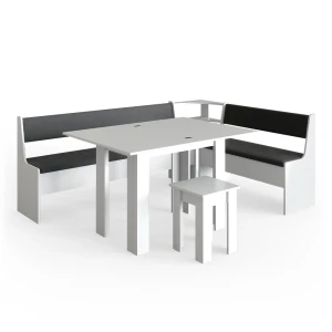 Hjørnebænksgruppe Roman Hvid 210 x 150 cm med bord Vicco