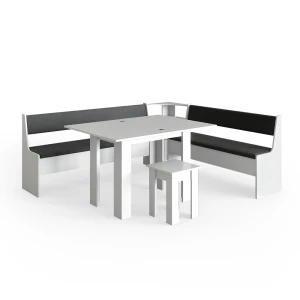 Hjørnebænksgruppe Roman Hvid 210 x 180 cm med bord Vicco