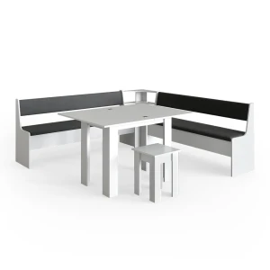 Hjørnebænksgruppe Roman Hvid 210 x 210 cm med bord Vicco