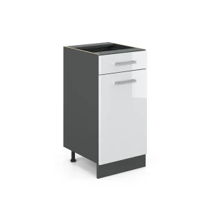 Mobiletto base per cucina R-Line Bianco lucido 40 cm senza piano di lavoro Vicco