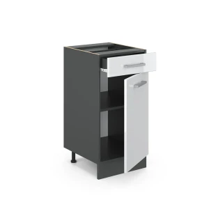 Küchenunterschrank R-Line Weiß Hochglanz 40 cm ohne Arbeitsplatte livinity®
