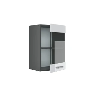 Küchenglasschrank R-Line Weiß Hochglanz 40 cm livinity®